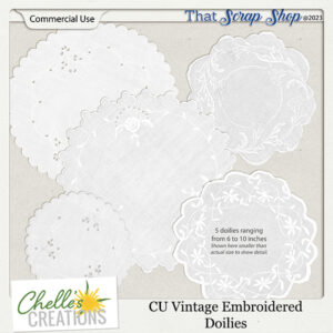 Vintage Embroidered Doilies {CU}
