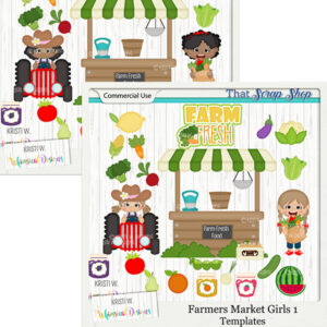 Farmers Market Girls Templates {CU}