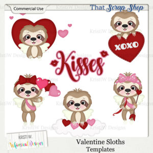 Valentine Sloths Templates {CU}