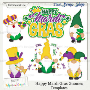 Happy Mardi Gras Gnomes Templates {CU}