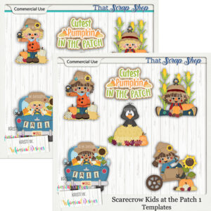 Scarecrow Kids at the Patch Templates {CU}