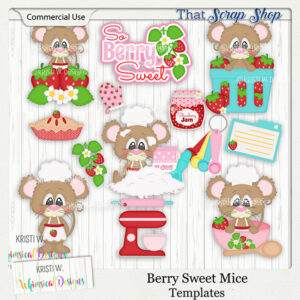 Berry Sweet Mice Templates {CU}