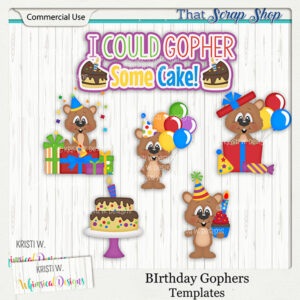 Birthday Gophers Templates {CU}