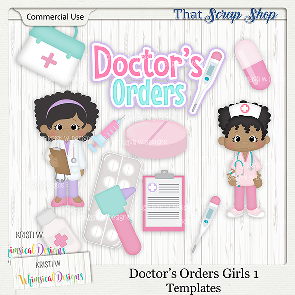 Doctor's Orders Girls Templates {CU} - Image 2
