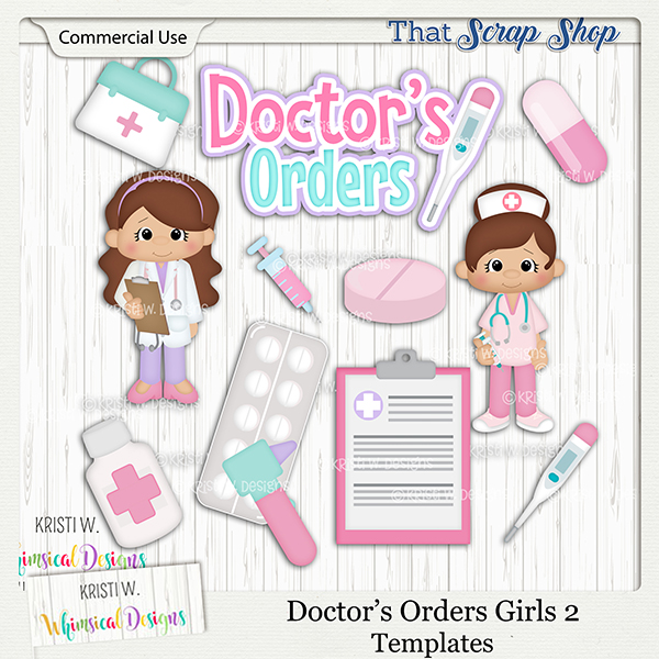 Doctor's Orders Girls Templates {CU} - Image 3