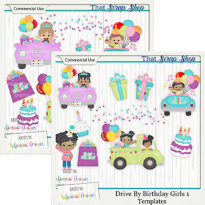 Drive By Birthday Girls Templates {CU}