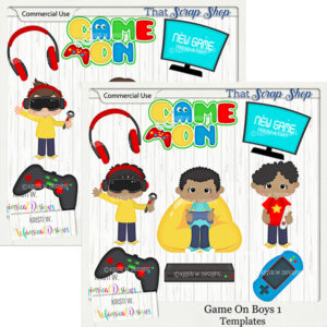 Game On Boys Templates {CU}