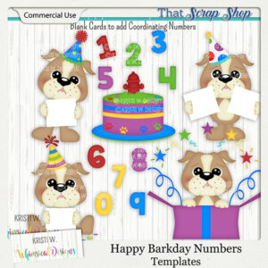 Happy Barkday Numbers Templates {CU}