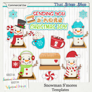 Snowman S'mores Templates {CU}