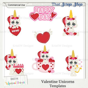 Valentine Unicorns Templates {CU}