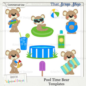 Pool Time Bear Templates {CU}