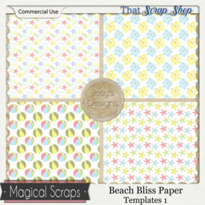 Beach Bliss Paper 1 Templates {CU}