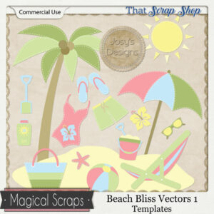 Beach Bliss Vectors 1 Templates {CU}