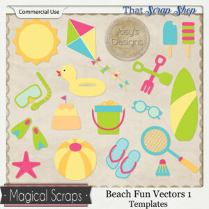 Beach Fun Vectors 1 Templates {CU}