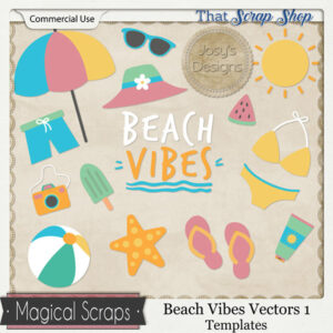 Beach Vibes Vectors 1 Templates {CU}
