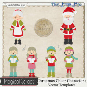 Christmas Cheer Character 1 Vector Templates {CU}