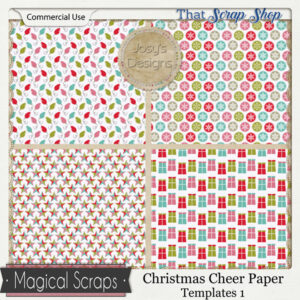 Christmas Cheer Paper 1 Templates {CU}