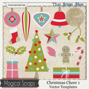 Christmas Cheer 1 Vectors Templates {CU}
