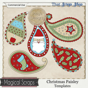 Christmas Paisley Templates {CU}