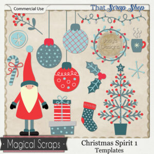 Christmas Spirit 1 Vector Templates {CU}