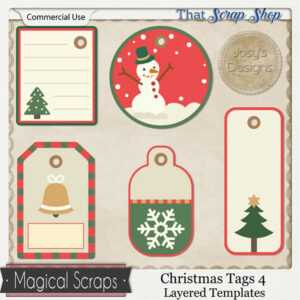 Christmas Tags 4 Templates {CU}