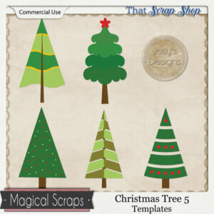 Christmas Tree 5 Templates {CU}