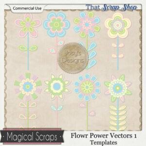 Flower Power 1 Vectors Templates {CU}