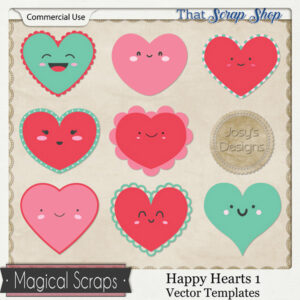 Happy Hearts 1 Vector Templates {CU}