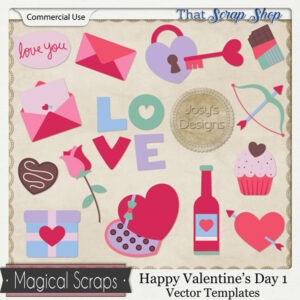 Happy Valentine's Day 1 Vector Templates {CU}
