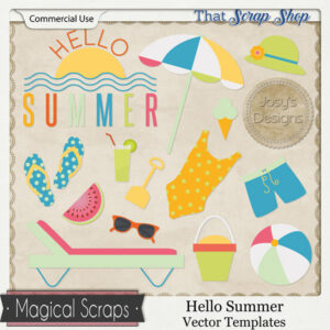 Hello Summer Vector Templates {CU}
