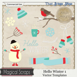 Hello Winter 1 Vector Templates {CU}