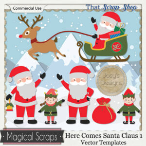 Here Comes Santa Claus 1 Vector Templates {CU}