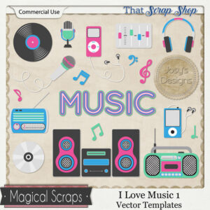I Love Music 1 Vector Templates {CU}