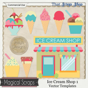 Ice Cream Shop 1 Vector Templates {CU}