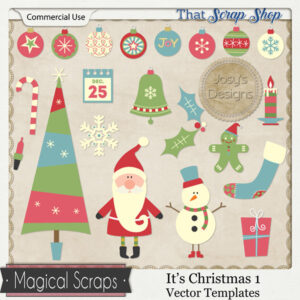 It's Christmas 1 Vector Templates {CU}