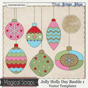 Jolly Holly Day Bauble 1 Vector Templates {CU}