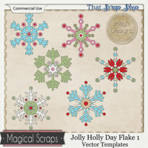 Jolly Holly Day Flake 1 Vector Templates {CU}