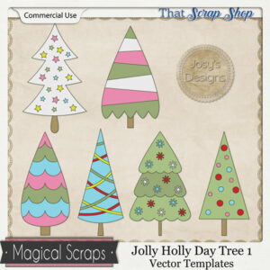 Jolly Holly Day Tree 1 Vector Templates {CU}