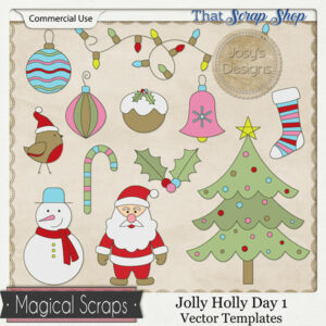 Jolly Holly Day 1 Vector Templates {CU}