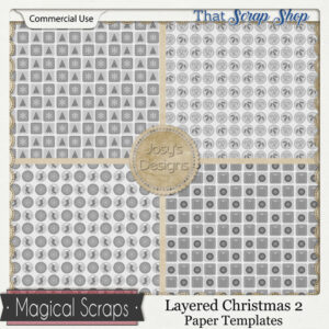 Layered Christmas 2 Paper Templates {CU}
