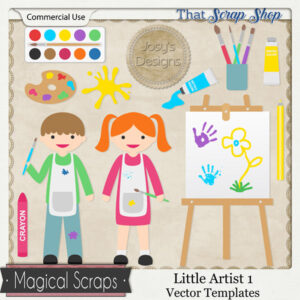 Little Artist 1 Vector Templates {CU}