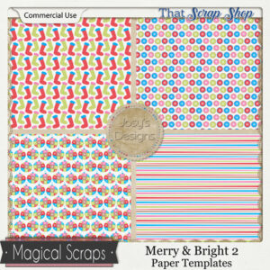 Merry & Bright 2 Paper Templates {CU}