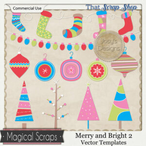 Merry & Bright 2 Vector Templates {CU}