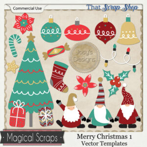 Merry Christmas 1 Vector Templates {CU}