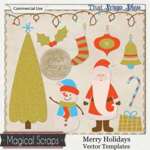 Merry Holidays 1 Vector Templates {CU}