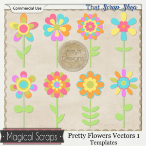 Pretty Flowers 1 Vector Templates {CU}