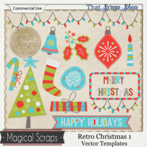 Retro Christmas 1 Vector Templates {CU}