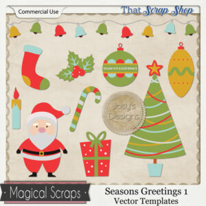 Seasons Greetings 1 Vector Templates {CU}