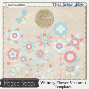 Whimsy Flower Vectors 1 Templates {CU}