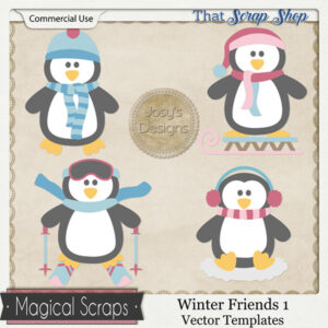 Winter Friends 1 Vector Templates {CU}